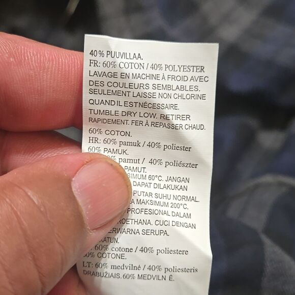 Burnside Men's Long Sleeve Blue Gray Plaid Flannel Button-Up Shirt Sz 2X NWT - Picture 11 of 11